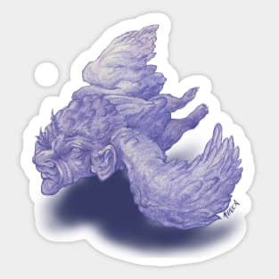 Purple Baba Yaga on the Breeze Sticker